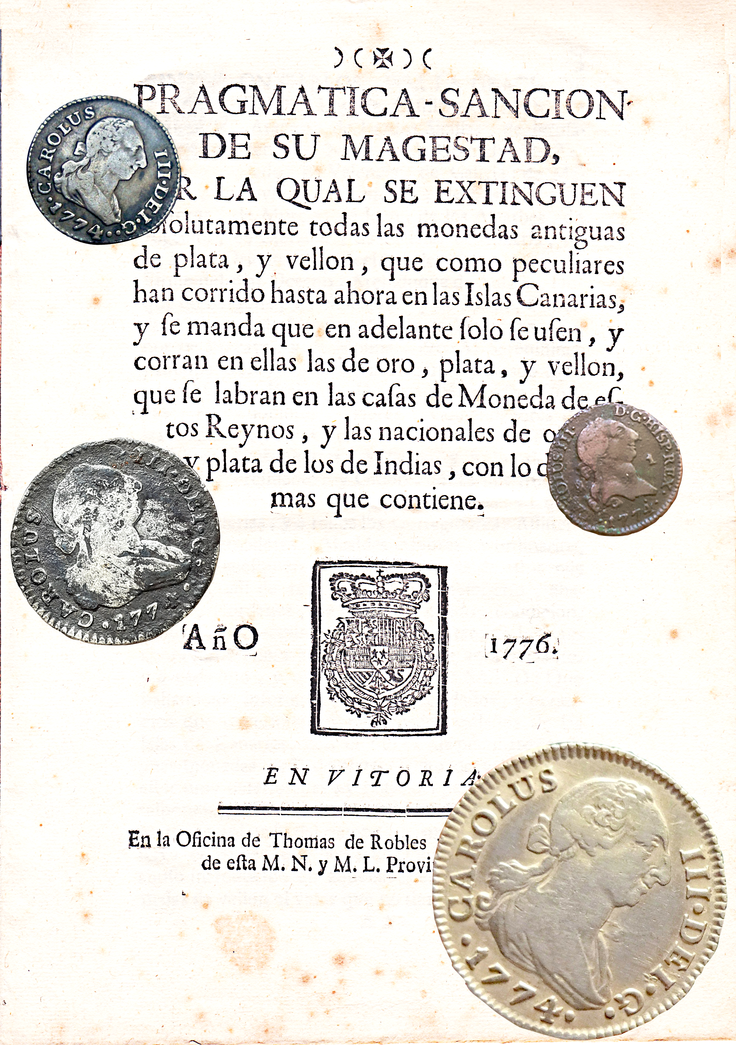 Parte del variado monetario, de origen peninsular, empleado en Canarias